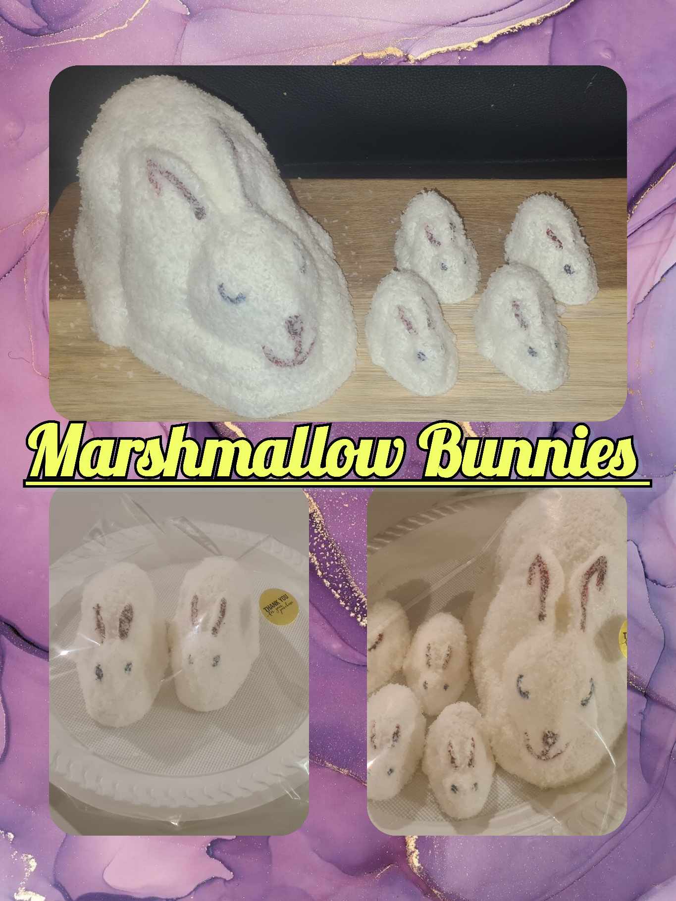 Bunny Family (1*large 2*medium 3*small) coconut coated